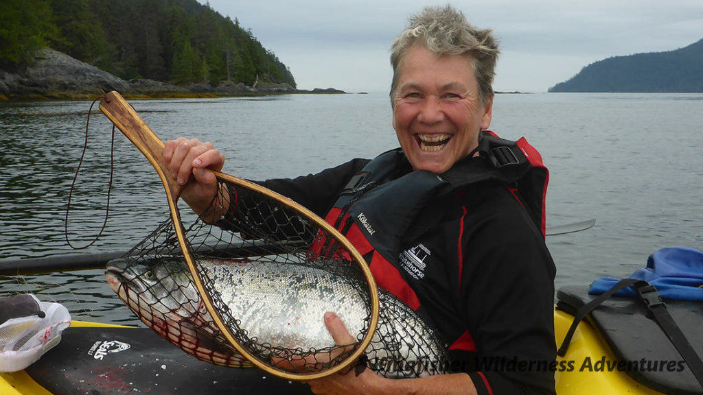 Kayak fishing for salmon